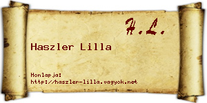 Haszler Lilla névjegykártya